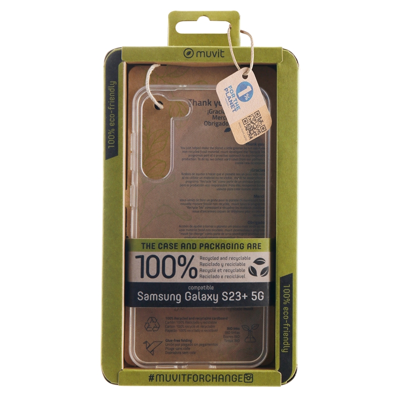muvit for change funda compatible con Samsung Galaxy S23+ 5G transparente