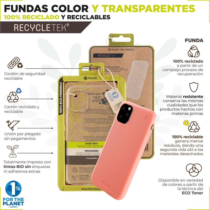 muvit for change funda compatible con Samsung Galaxy A54 5G  transparente