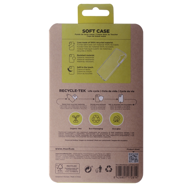 muvit for change funda compatible con Samsung Galaxy S23 FE 5G transparente