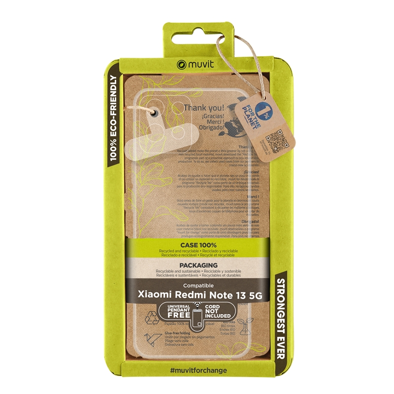 muvit for change funda compatible con Xiaomi Redmi Note 13 5G transparente