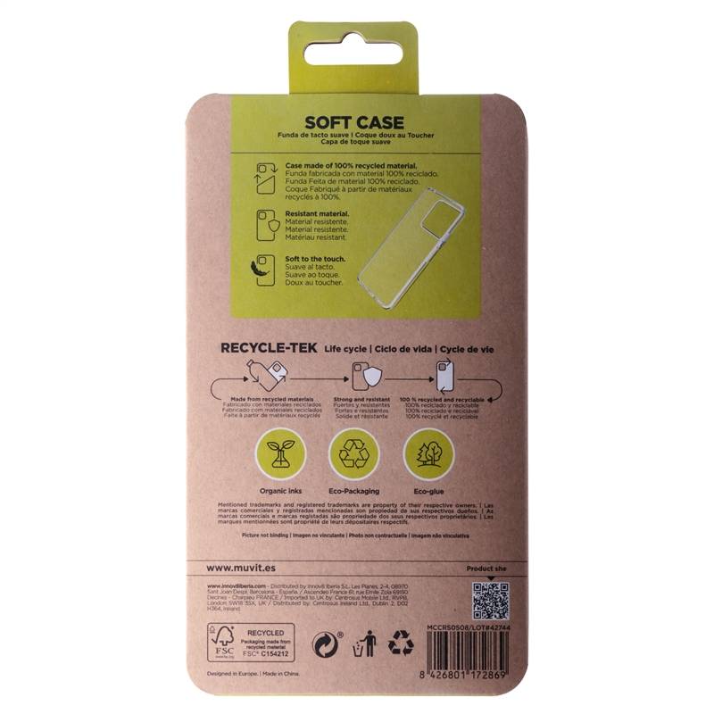 muvit for change funda compatible con Xiaomi Redmi Note 13 5G transparente