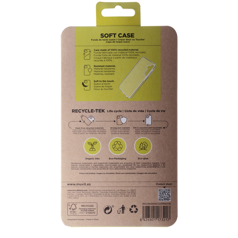 muvit for change funda compatible con Samsung Galaxy A35 5G transparente