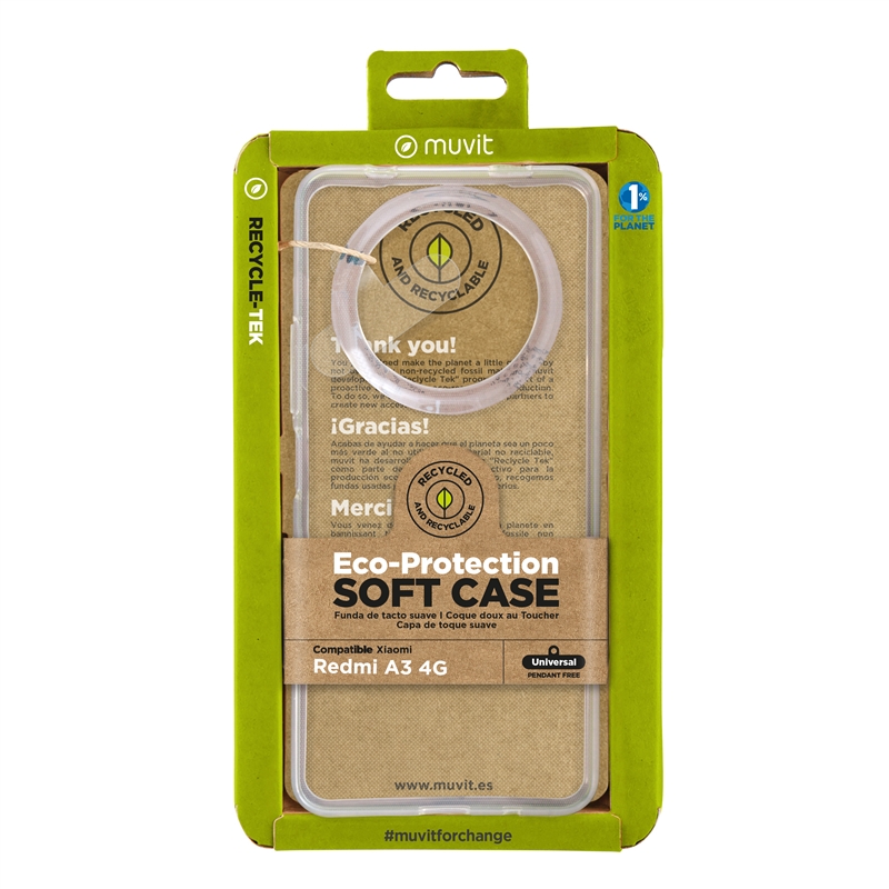 muvit for change funda compatible con Xiaomi Redmi A3 4G transparente