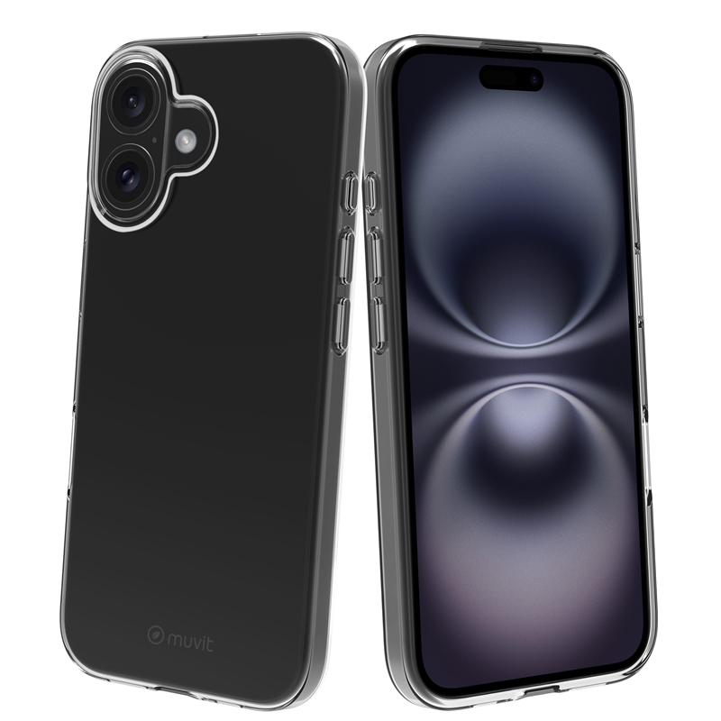 muvit for change funda compatible con Apple iPhone 16 transparente