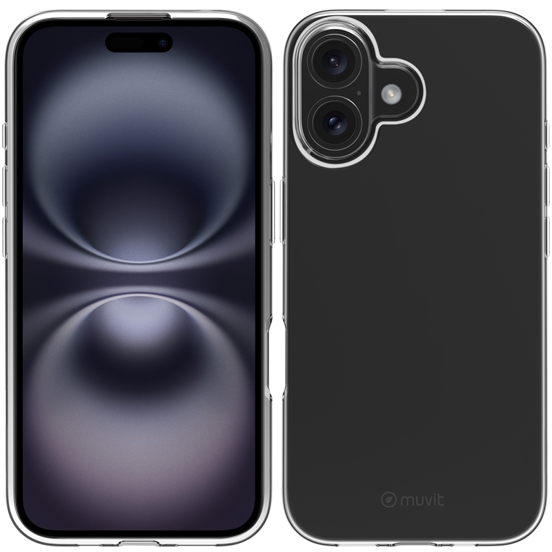 muvit for change funda compatible con Apple iPhone 16 transparente
