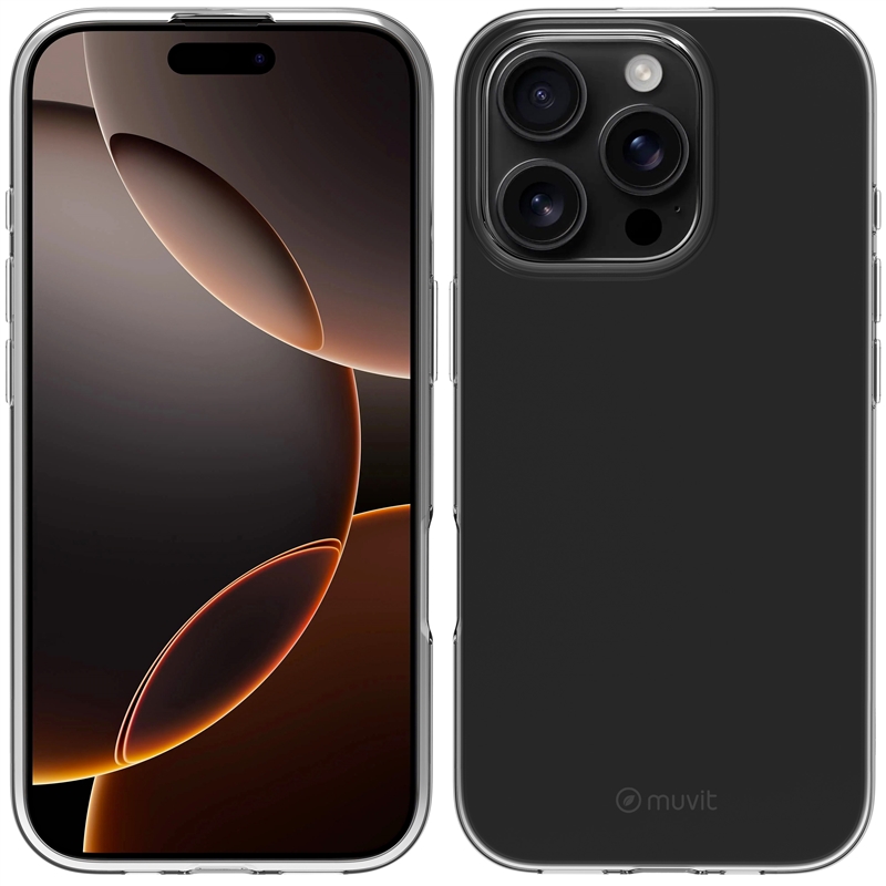 muvit for change funda compatible con Apple iPhone16 Pro transparente