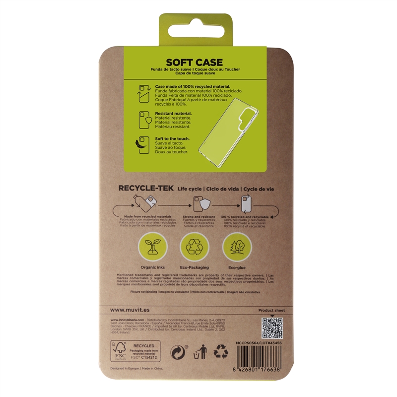 muvit for change funda compatible con Samsung Galaxy S25 Ultra transparente