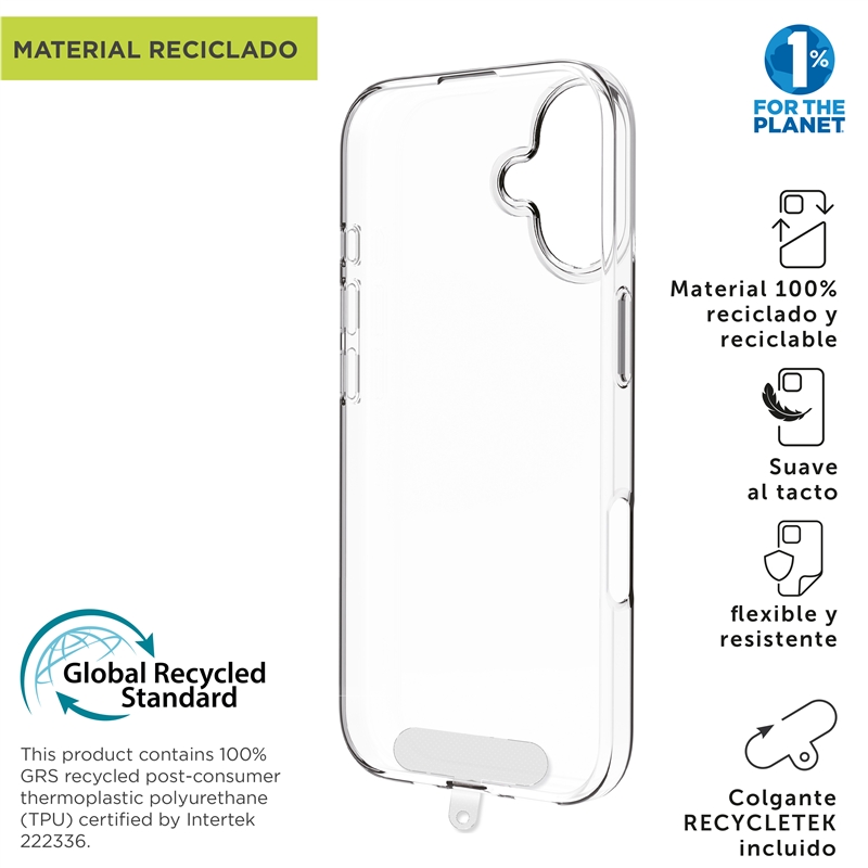 muvit for change funda compatible con Apple iPhone 17 transparente