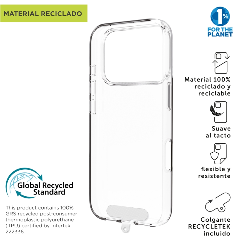 muvit for change funda compatible con Apple iPhone 17 Pro Max transparente