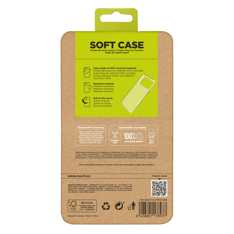 muvit for change funda compatible con Apple iPhone 17 Pro Max transparente