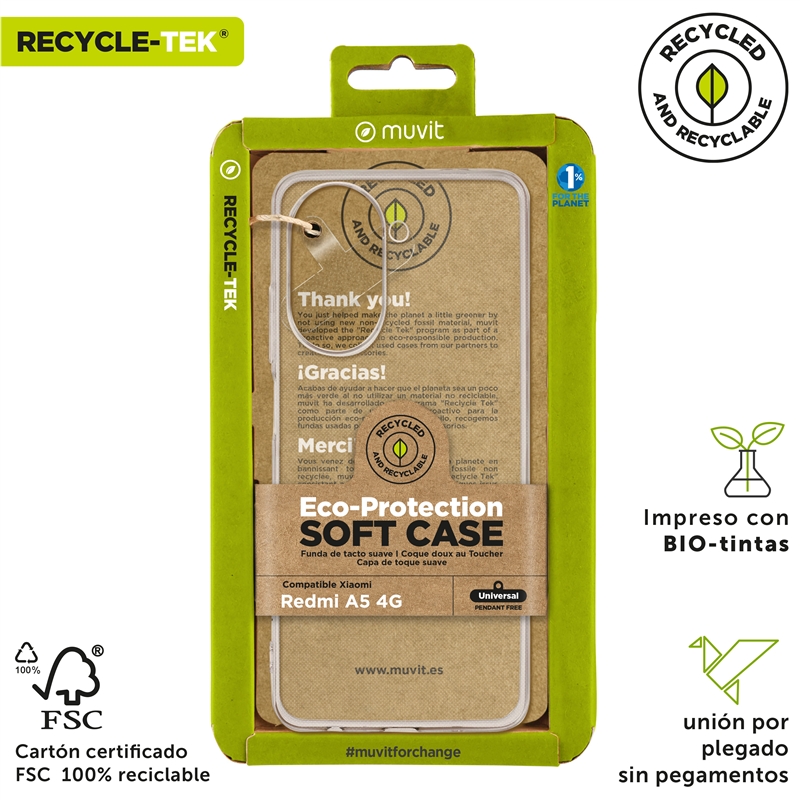 muvit for change funda compatible con Xiaomi Redmi A5 4G transparente