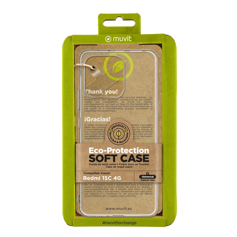 muvit for change funda compatible con Xiaomi Redmi 15C 4G transparente
