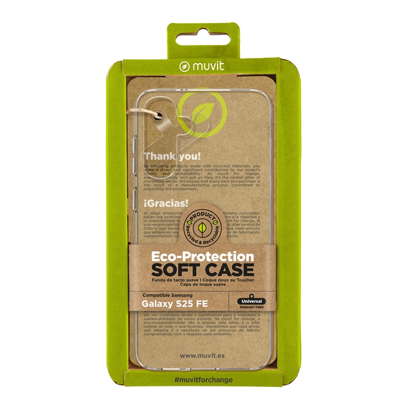 muvit for change funda compatible con Samsung Galaxy S25 FE transparente