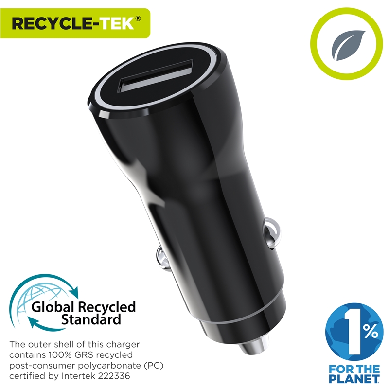 muvit for change cargador coche USB 2.4A 12W negro