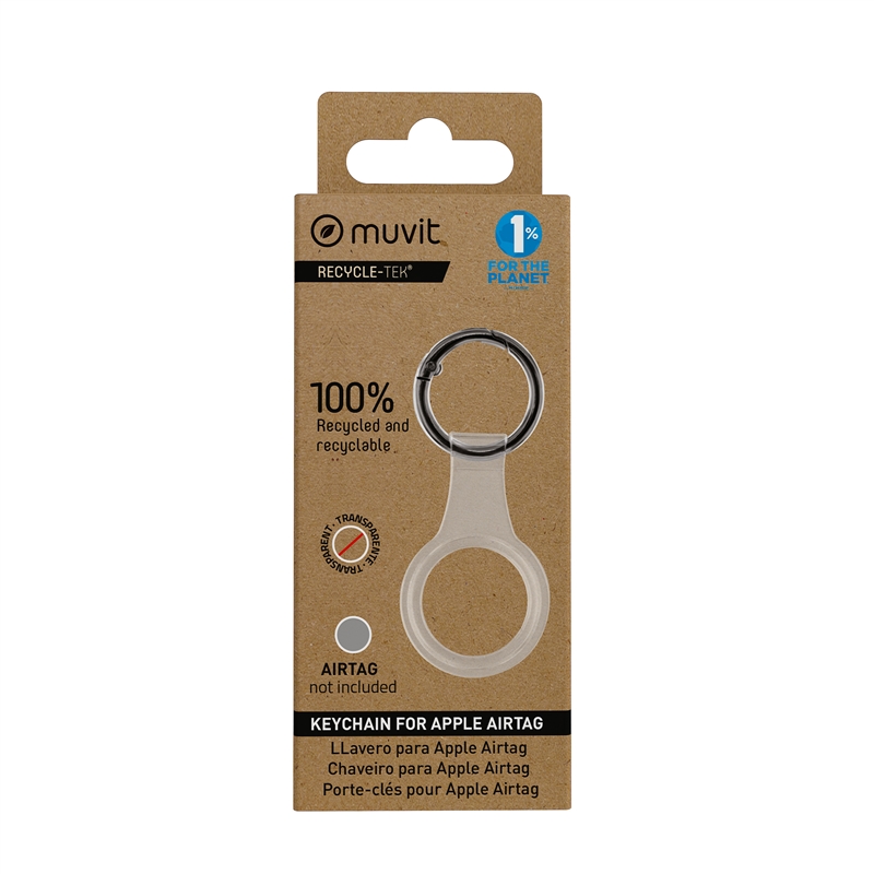 muvit for change funda llavero compatible con Airtag transparente