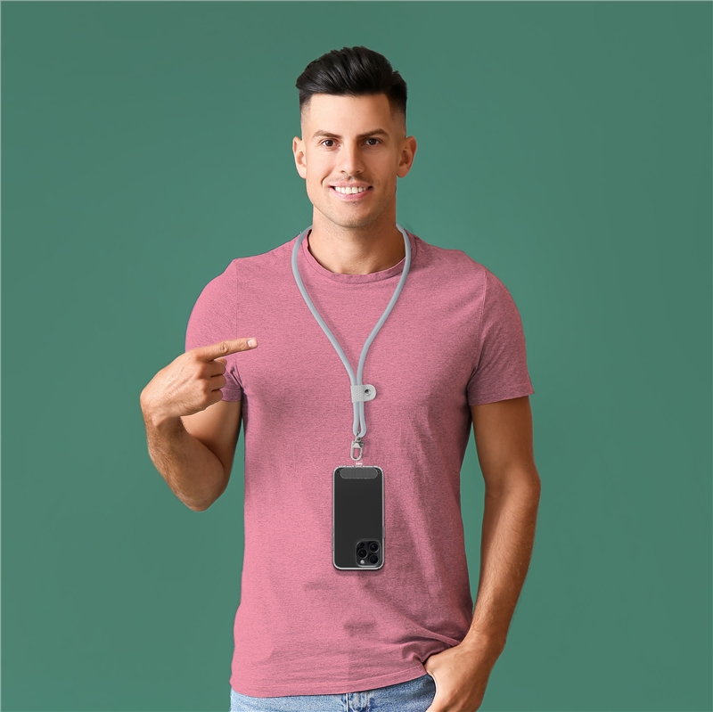 muvit for change colgante universal con soporte transparente + cordon color gris