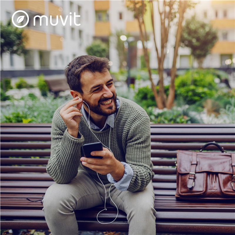 muvit for change auriculares estéreo E56 3.5mm blancos