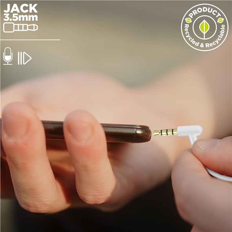 muvit for change auriculares estéreo E57 3.5mm blancos