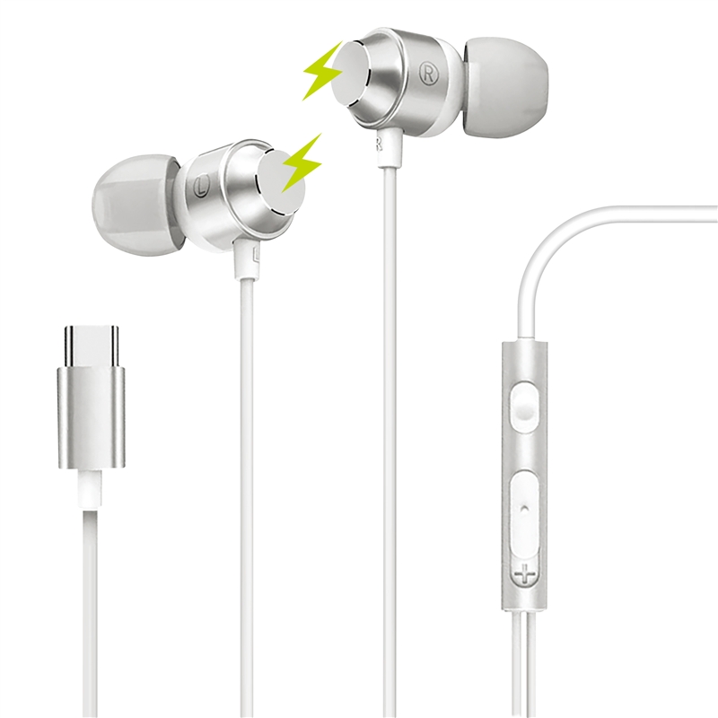 muvit for change auriculares estéreo M32 Tipo C magnéticos blancos