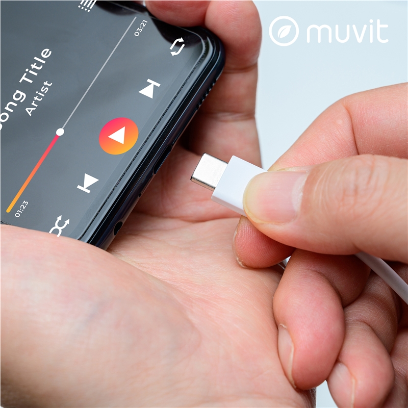 muvit for change auriculares estéreo E58 Tipo C blancos