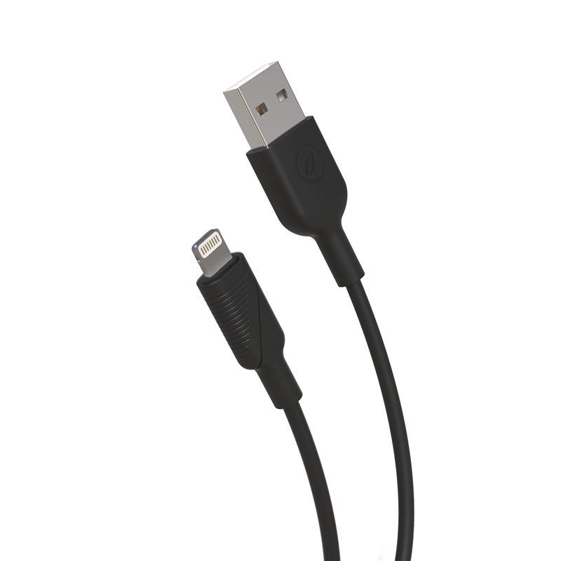 muvit for change pack cargador coche USB 2.4A 12W + cable Lightning MFI 2.4A 1,2m negro
