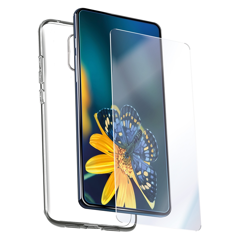 muvit for change funda compatible con Samsung Galaxy A34 5G + protector de pantalla vidrio templado plano