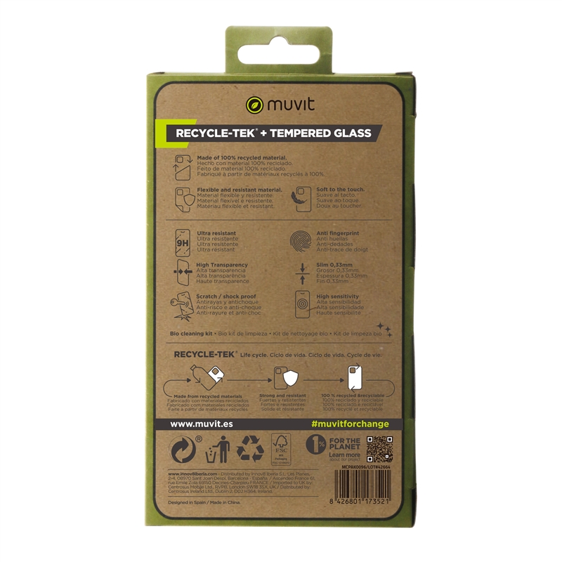 muvit for change funda compatible con Samsung Galaxy A05S 4G + protector de pantalla vidrio templado plano