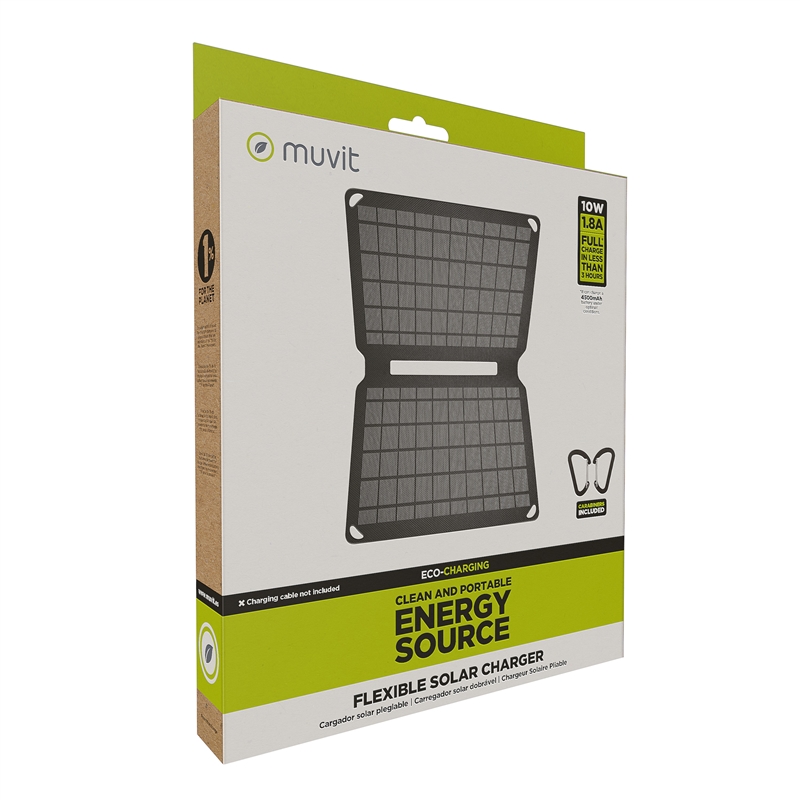 muvit for change cargador solar 10w negro