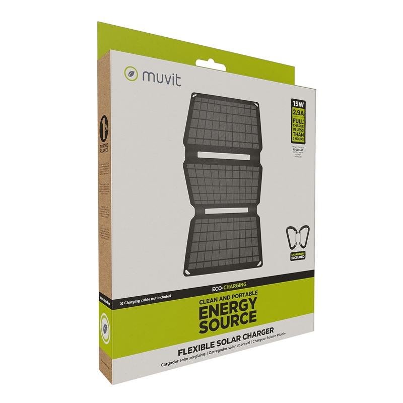 muvit for change cargador solar 15w negro