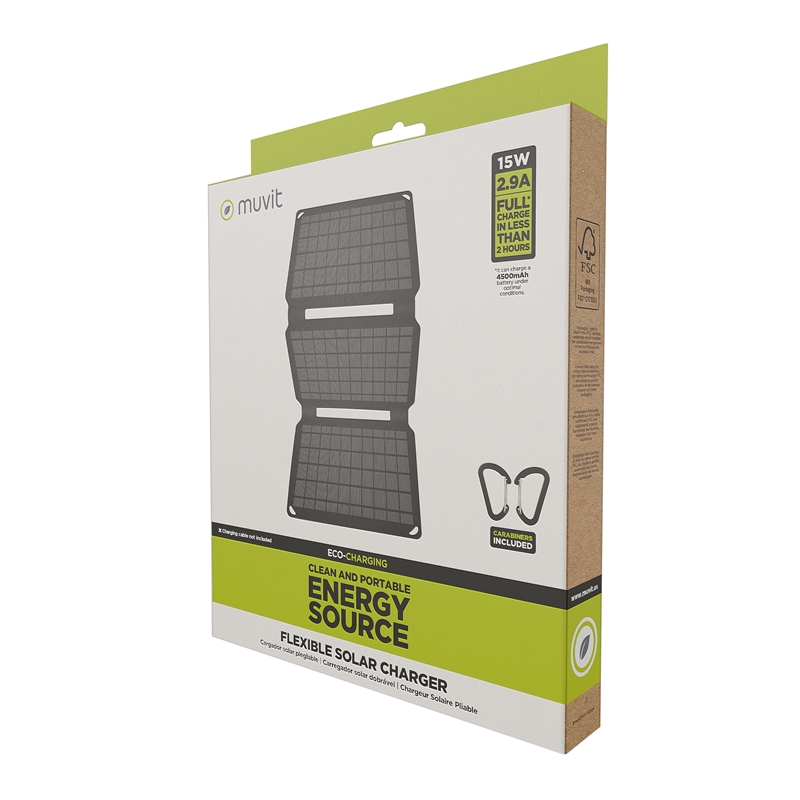 muvit for change cargador solar 15w negro