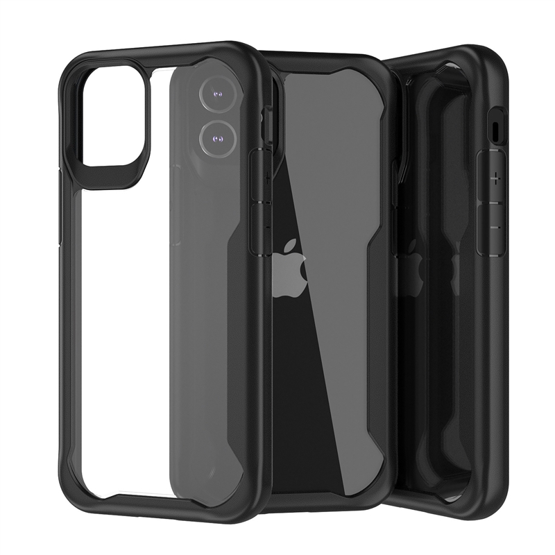 muvit for change funda shockproof 2m compatible con Apple iPhone 12 Mini transparente/negra