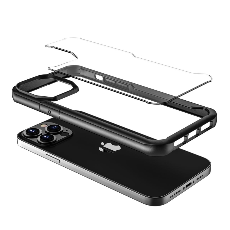 muvit for change funda shockproof 2m compatible con Apple iPhone 13 Pro transparente/negra