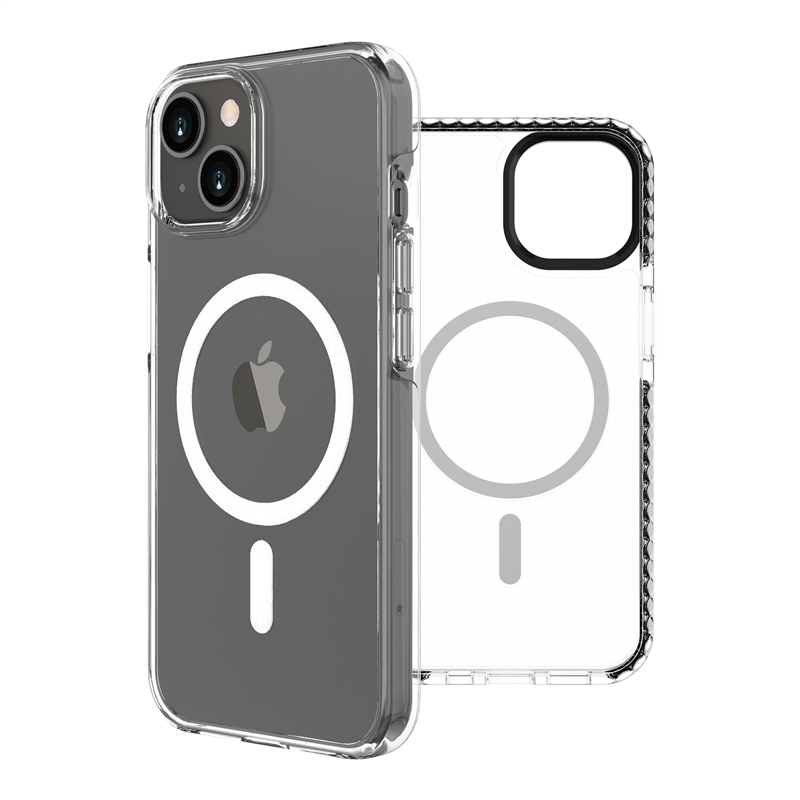 muvit for change funda Magsafe shockproof 3m compatible con Apple iPhone 14 Plus transparente/negra