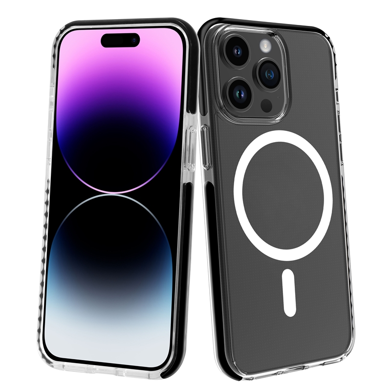 muvit for change funda Magsafe shockproof 3m compatible con Apple iPhone 15 Pro transparente/negra