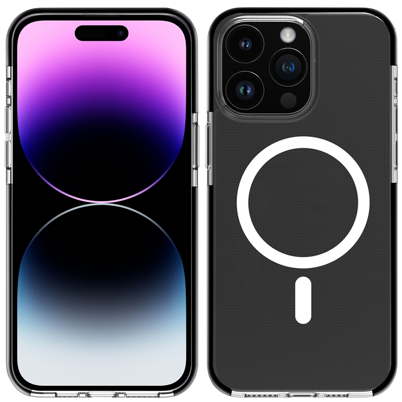 muvit for change funda Magsafe shockproof 3m compatible con Apple iPhone 15 Pro Max transparente/negra