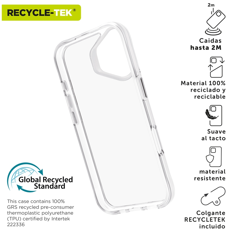 muvit for change funda shockproof 2m compatible con Apple iPhone 16 transparente