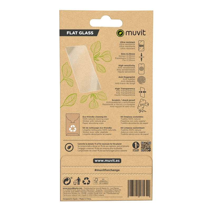 muvit for change protector pantalla compatible con Samsung Galaxy S24 Plus vidrio templado plano