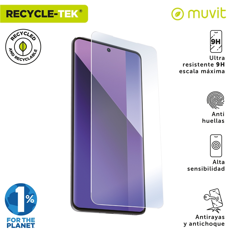 muvit for change protector pantalla compatible con Xiaomi Redmi Note 13 Pro+ 5G vidrio plano
