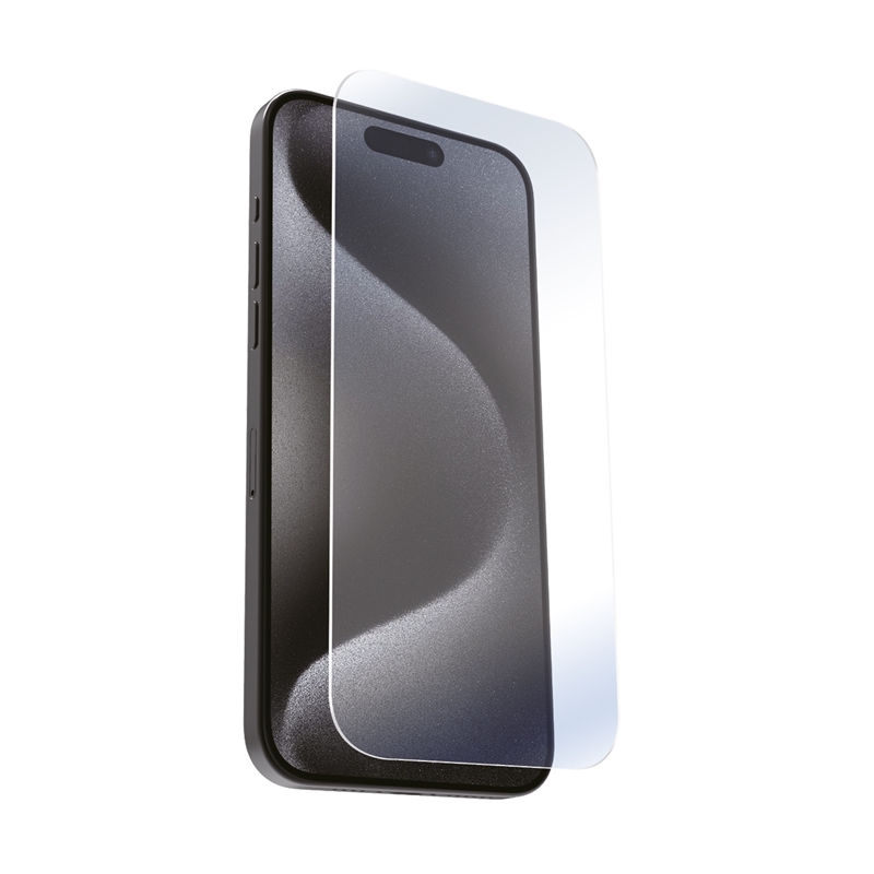 muvit for change protector pantalla compatible con Apple iPhone 16/15 vidrio templado plano