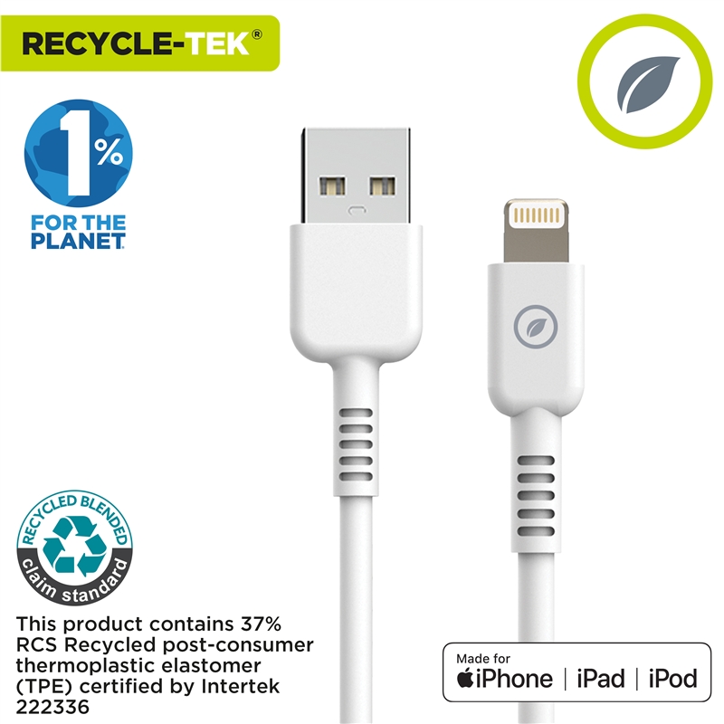 muvit for change cable USB a Lightning MFI 2,4A/12W 1,2m blanco