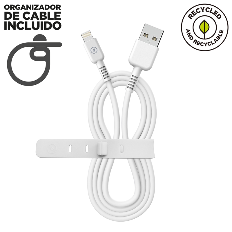 muvit for change cable USB a Lightning MFI 2,4A/12W 3m blanco