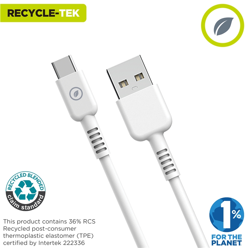 muvit for change cable USB a Tipo C 3A/27W 0.2m blanco