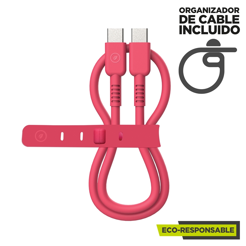 muvit for change cable Tipo C a Tipo C 3A/60W 0.2m magenta