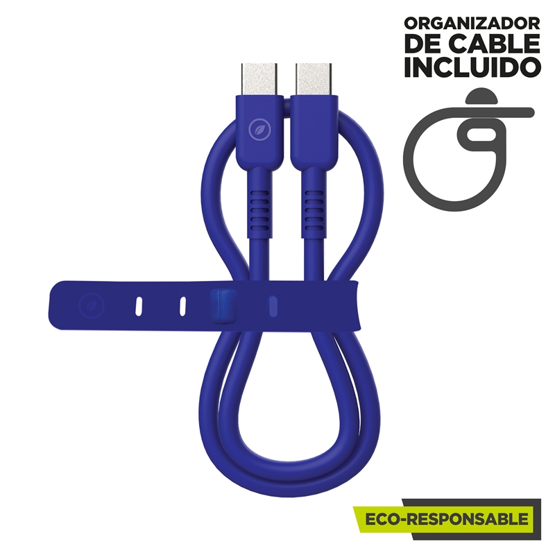 muvit for change cable Tipo C a Tipo C 3A/60W 1.2m azul