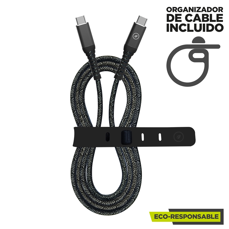 muvit for change cable Tipo C a Tipo C 5A/240W 1.2m resistente negro