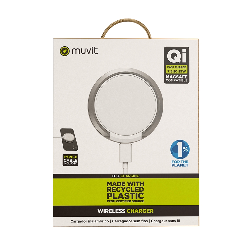 muvit for change cargador Magsafe inalámbrico 7,5-10-15w blanco