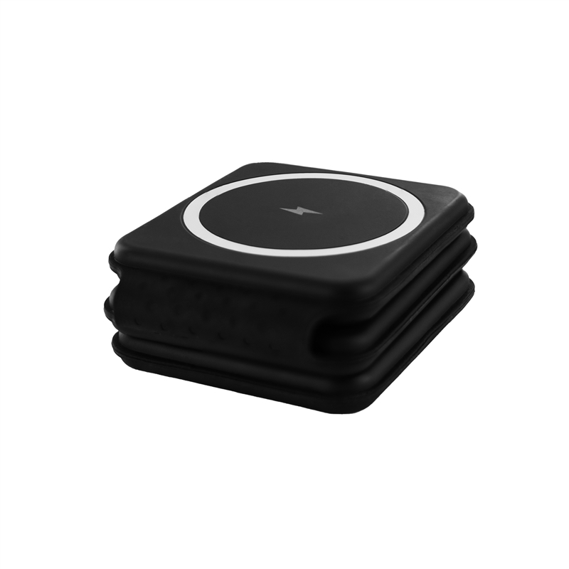 muvit for change cargador 3 en 1 compacto wireless con magsafe+Watch+Airpod plegable negro