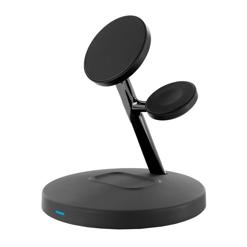 muvit for change cargador 3 en 1 soporte magsafe+soporte iWatch+Airpod negro