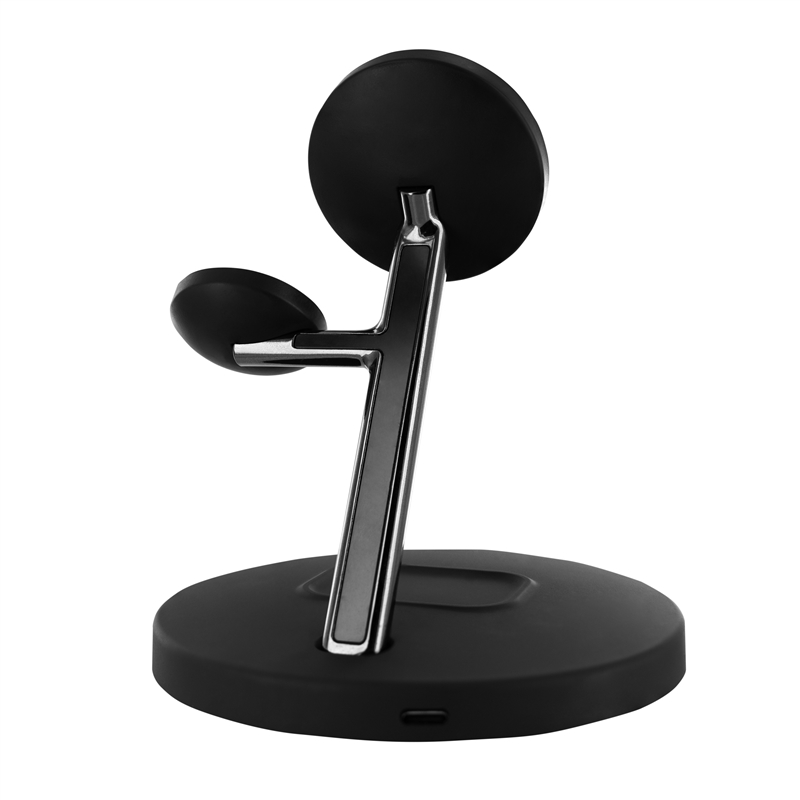 muvit for change cargador 3 en 1 soporte magsafe+soporte iWatch+Airpod negro