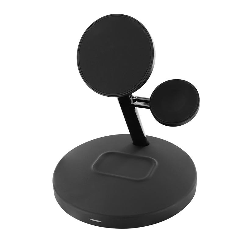 muvit for change cargador 3 en 1 soporte magsafe+soporte iWatch+Airpod negro